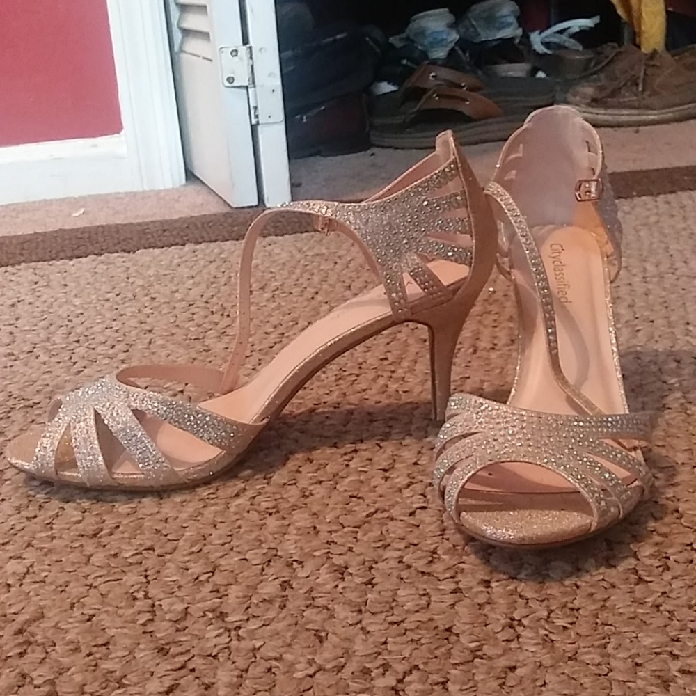 Gold Rhinestone Heels